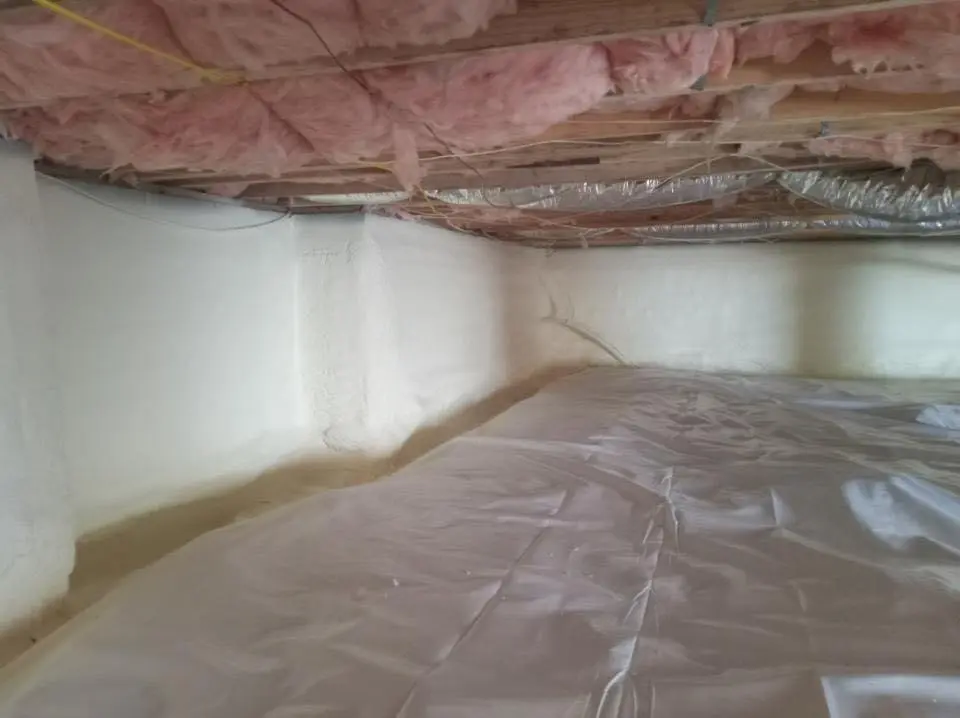 Crawl space encapsulation with closed-cell spray foam for Spray Foam Roofing in Newark