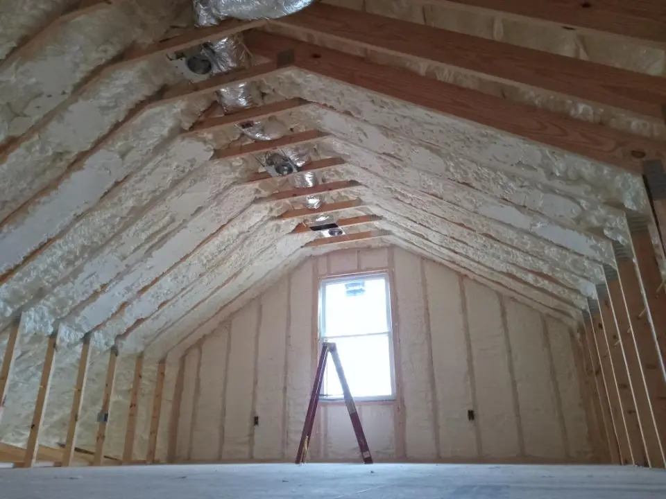 Spray foam roofing application for Crawl Space Insulation project in Newark